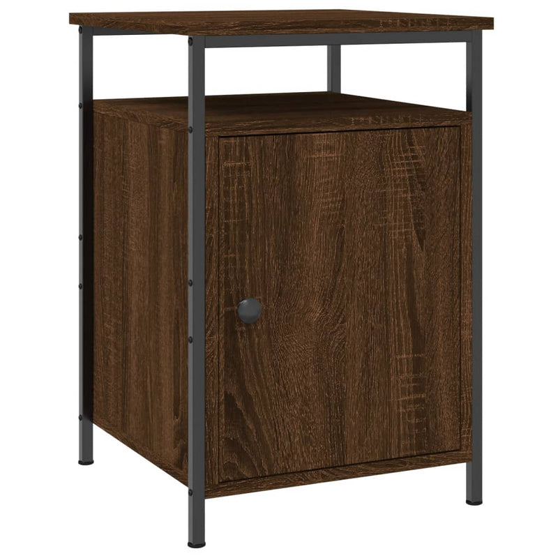 Nachtkastje 40x42x60 cm bewerkt hout bruin eikenkleur MeubelReus