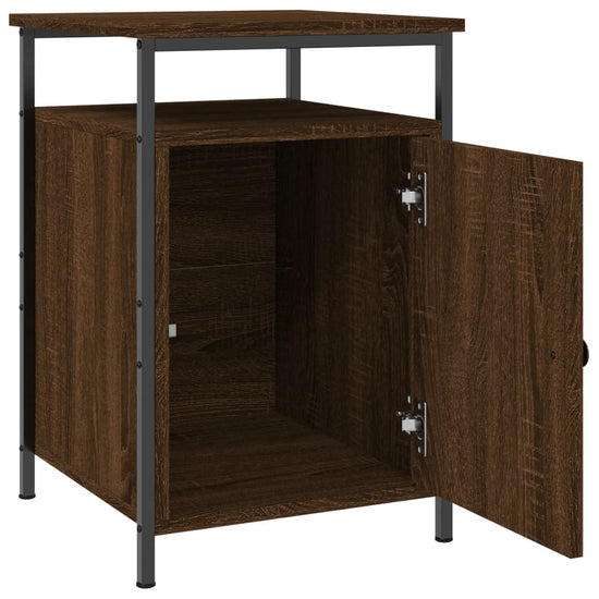 Nachtkastje 40x42x60 cm bewerkt hout bruin eikenkleur MeubelReus