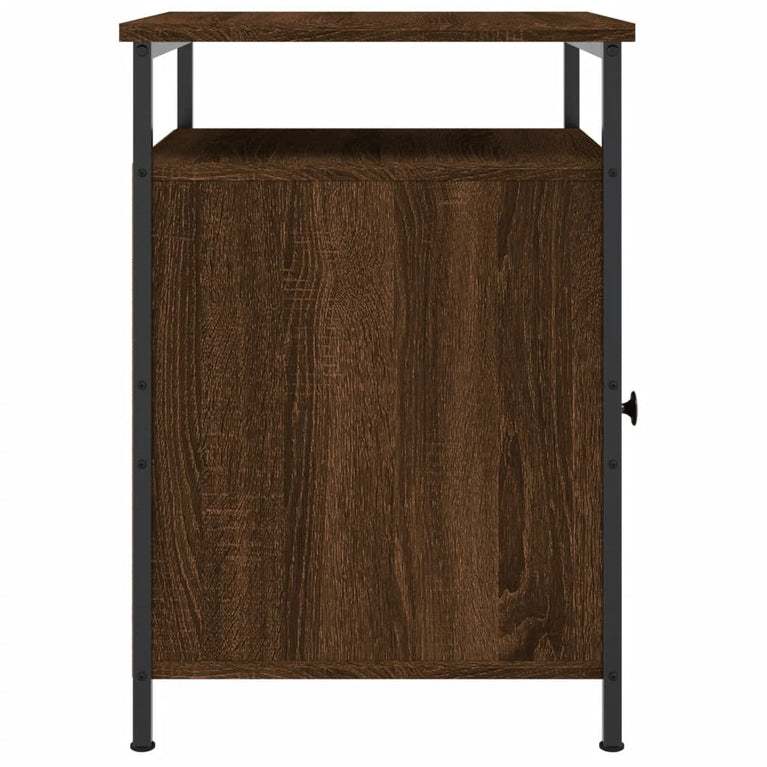 Nachtkastje 40x42x60 cm bewerkt hout bruin eikenkleur MeubelReus