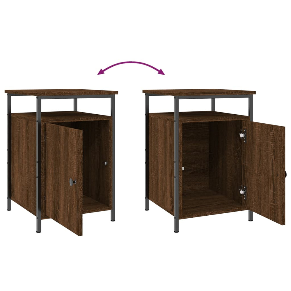 Nachtkastjes 2 st 40x42x60 cm bewerkt hout bruin eikenkleur MeubelReus