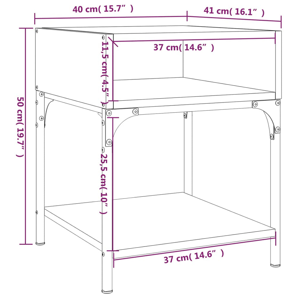 Nachtkastjes 2 st 40x41x50 cm bewerkt hout sonoma eikenkleurig MeubelReus