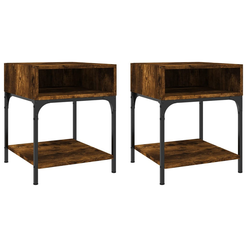 Nachtkastjes 2 st 40x41x50 cm bewerkt hout gerookt eikenkleurig MeubelReus