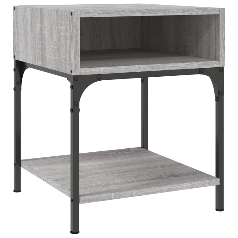 Nachtkastje 40x41x50 cm bewerkt hout grijs sonoma MeubelReus