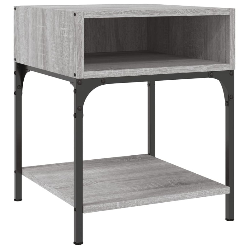Nachtkastje 40x41x50 cm bewerkt hout grijs sonoma MeubelReus