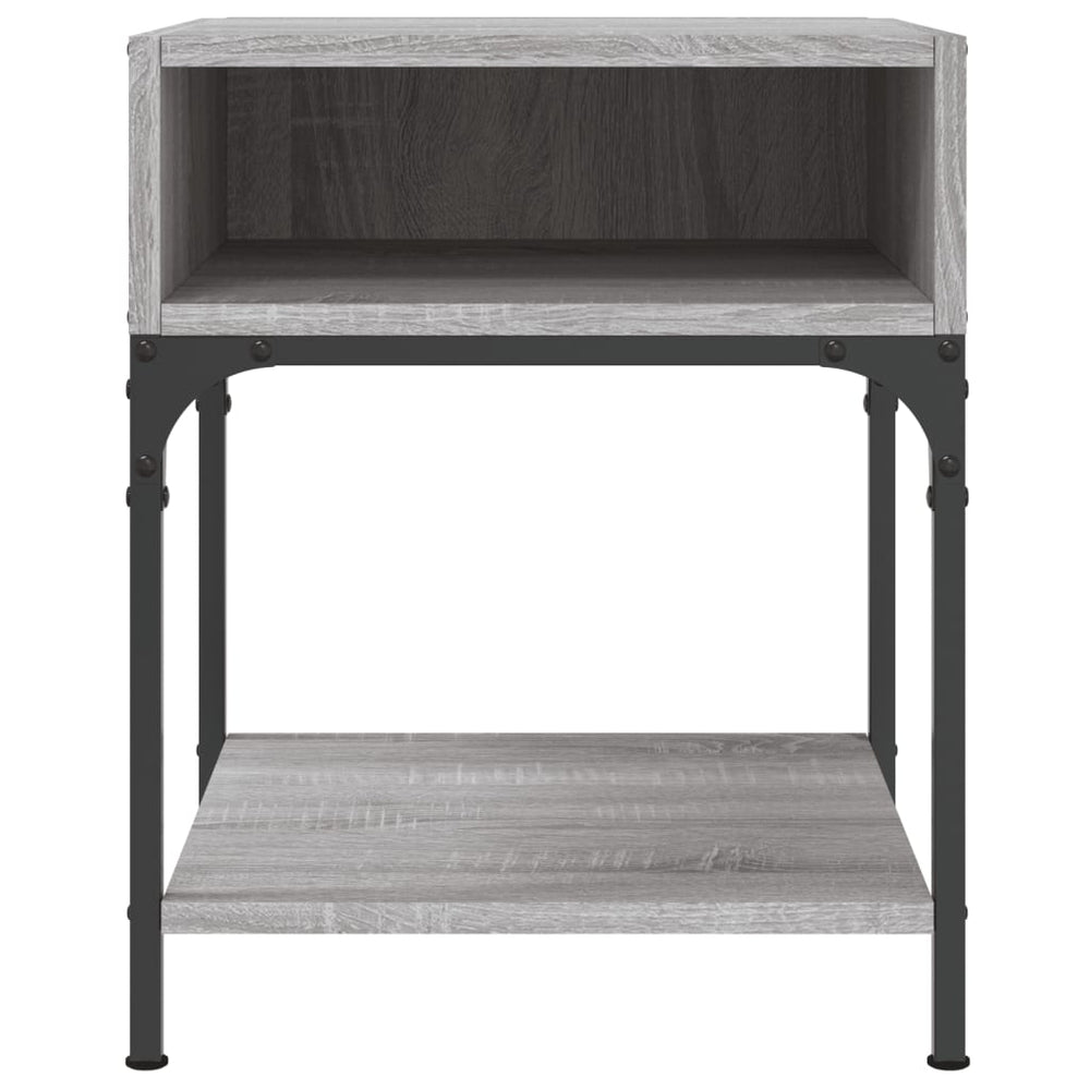 Nachtkastje 40x41x50 cm bewerkt hout grijs sonoma MeubelReus