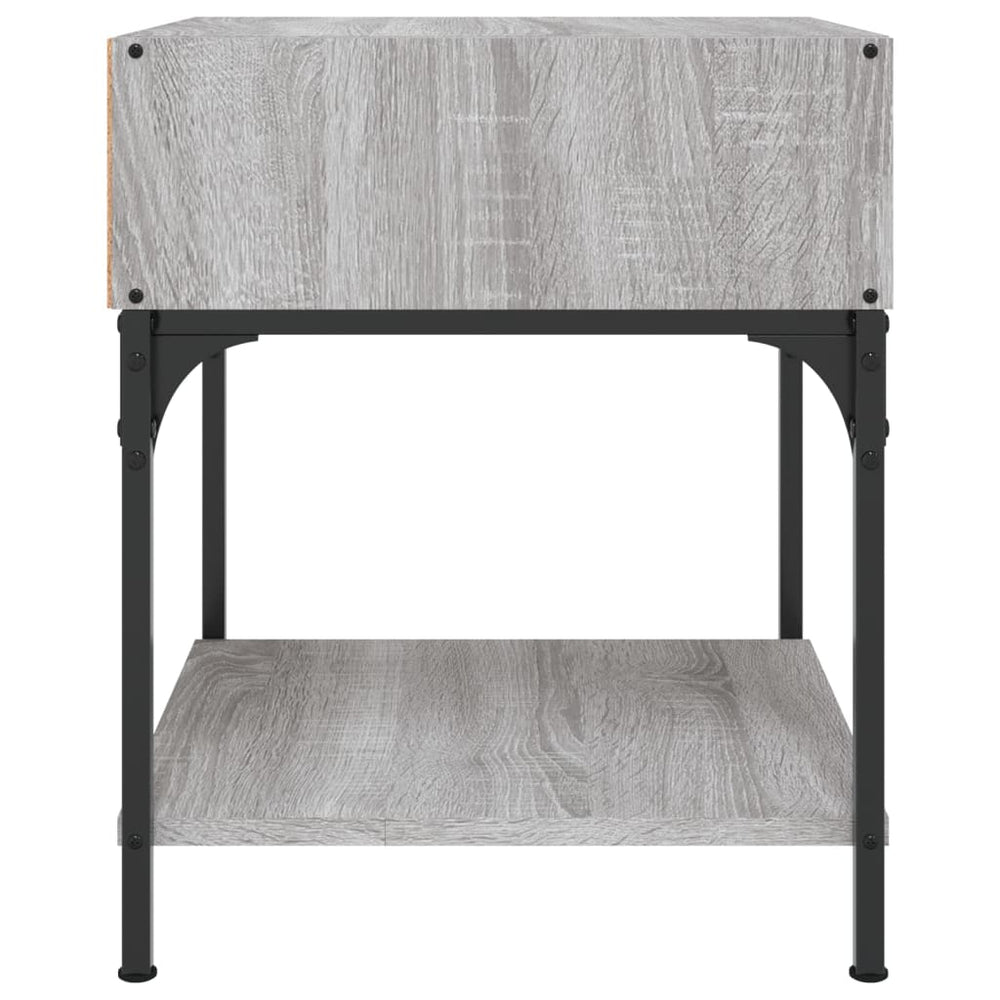 Nachtkastje 40x41x50 cm bewerkt hout grijs sonoma MeubelReus