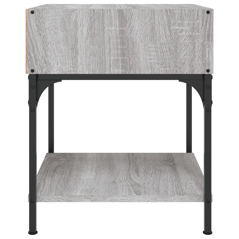 Nachtkastje 40x41x50 cm bewerkt hout grijs sonoma MeubelReus