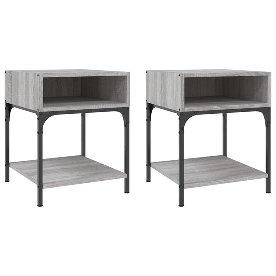 Nachtkastjes 2 st 40x41x50 cm bewerkt hout grijs sonoma eiken MeubelReus