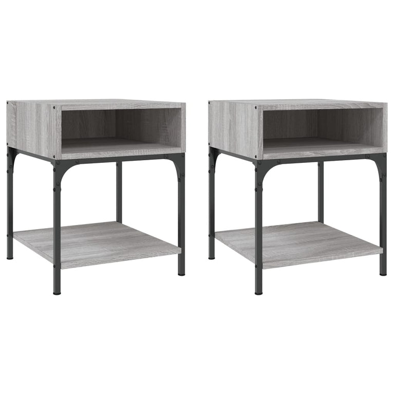 Nachtkastjes 2 st 40x41x50 cm bewerkt hout grijs sonoma eiken MeubelReus
