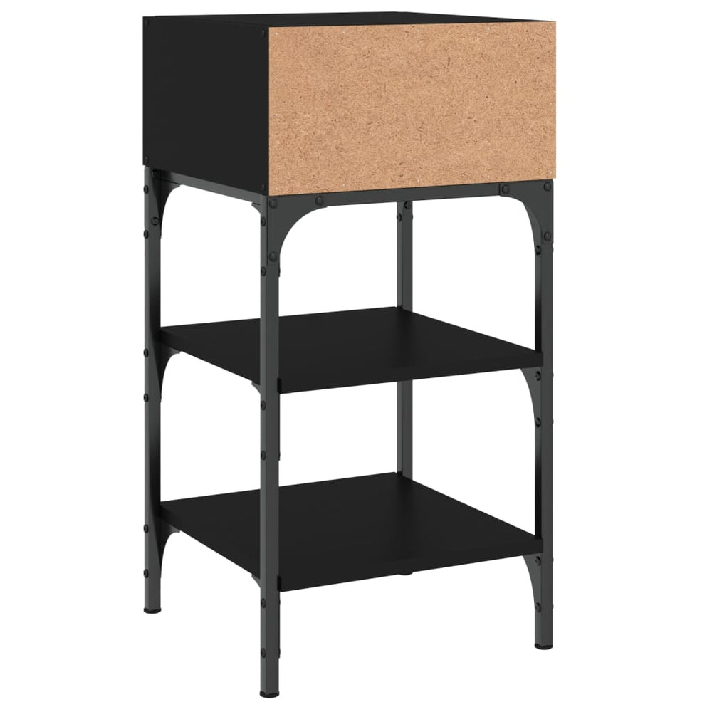 Nachtkastjes 2 st 35x34,5x70 cm bewerkt hout zwart MeubelReus