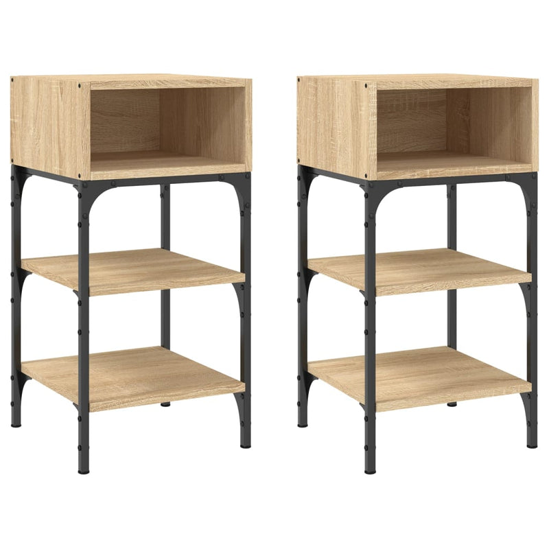 Nachtkastjes 2 st 35x34,5x70 cm sonoma eikenkleurig MeubelReus