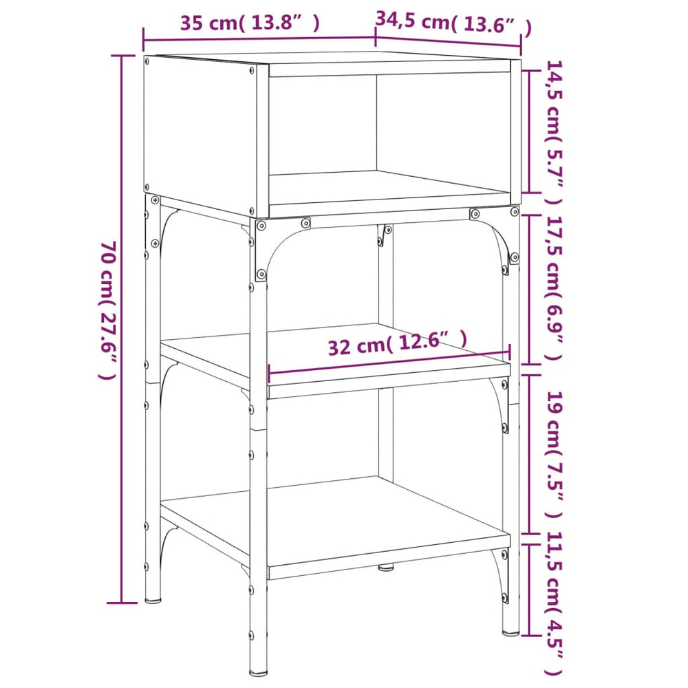 Nachtkastjes 2 st 35x34,5x70 cm sonoma eikenkleurig MeubelReus