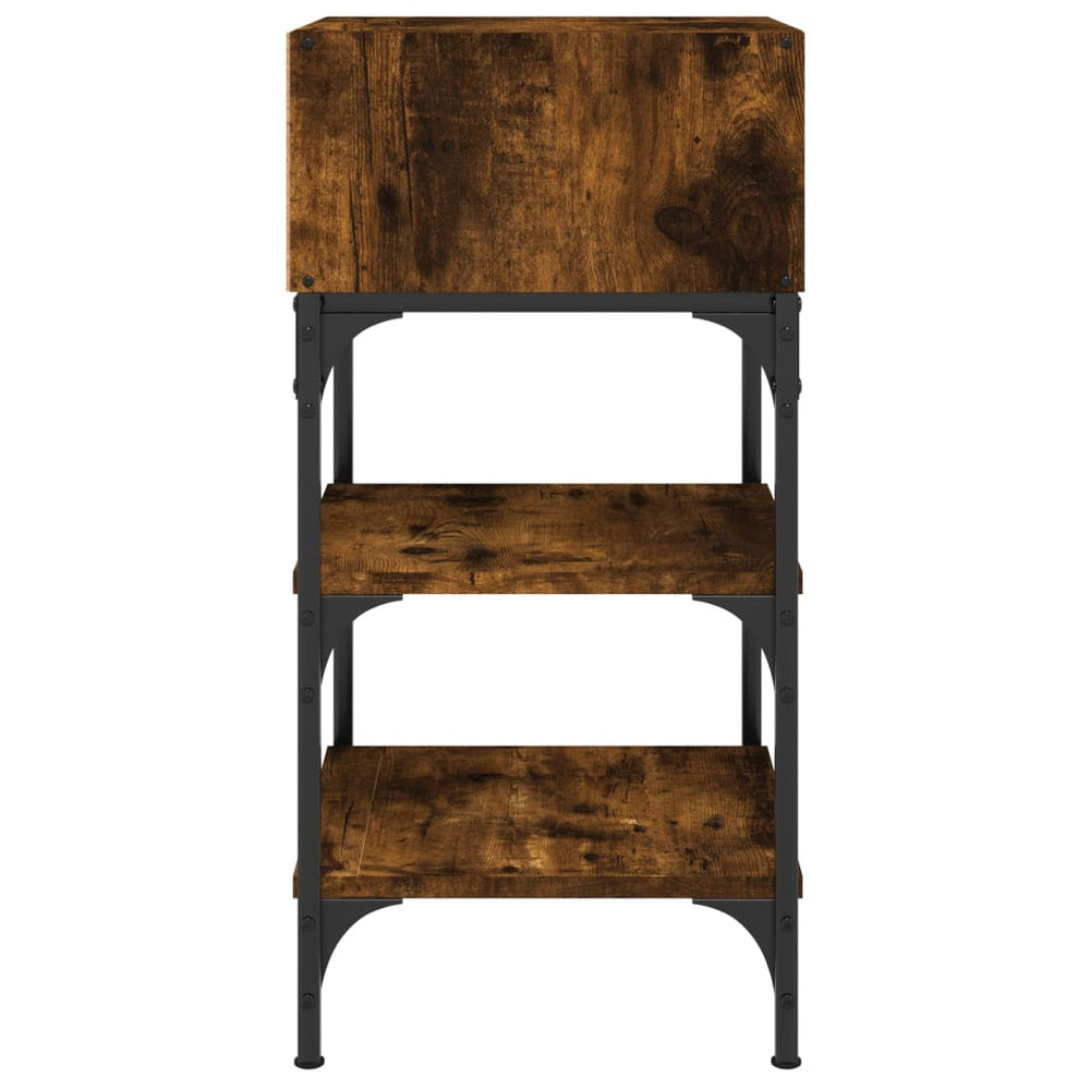 Nachtkastjes 2 st 35x34,5x70 cm bewerkt hout gerookt eikenkleur MeubelReus