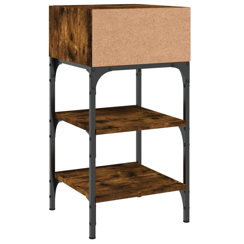 Nachtkastjes 2 st 35x34,5x70 cm bewerkt hout gerookt eikenkleur MeubelReus