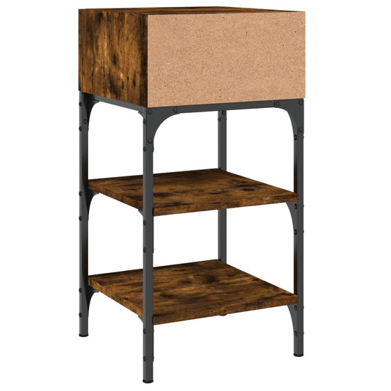 Nachtkastjes 2 st 35x34,5x70 cm bewerkt hout gerookt eikenkleur MeubelReus