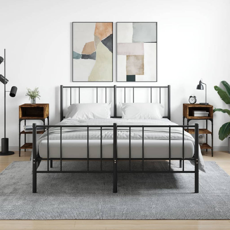 Nachtkastjes 2 st 35x34,5x70 cm bewerkt hout gerookt eikenkleur MeubelReus