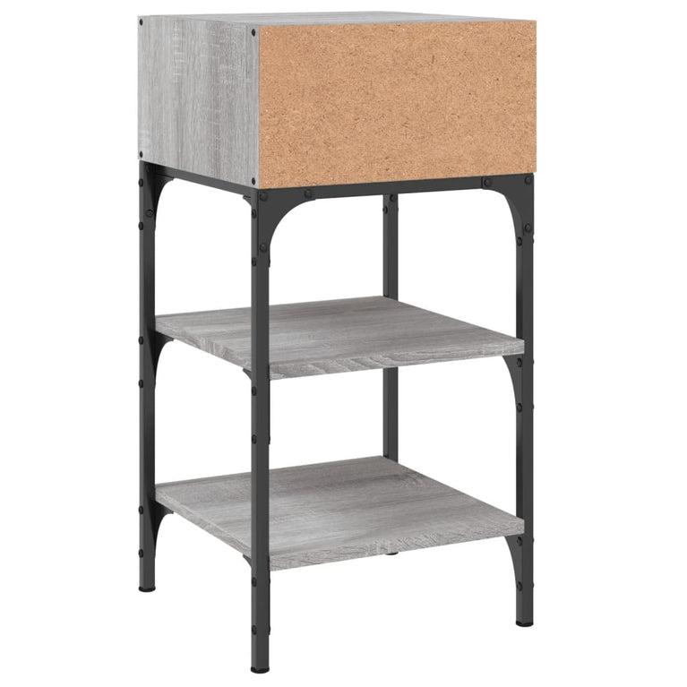 Nachtkastje 35x34,5x70 cm bewerkt hout grijs sonoma MeubelReus