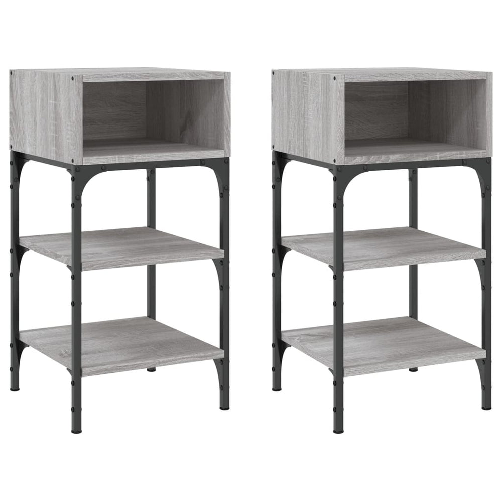 Nachtkastjes 2 st 35x34,5x70 cm bewerkt hout grijs sonoma eiken MeubelReus