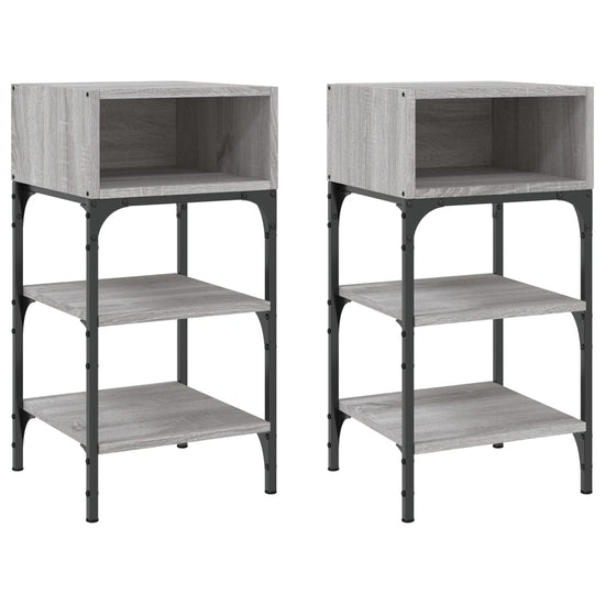 Nachtkastjes 2 st 35x34,5x70 cm bewerkt hout grijs sonoma eiken MeubelReus