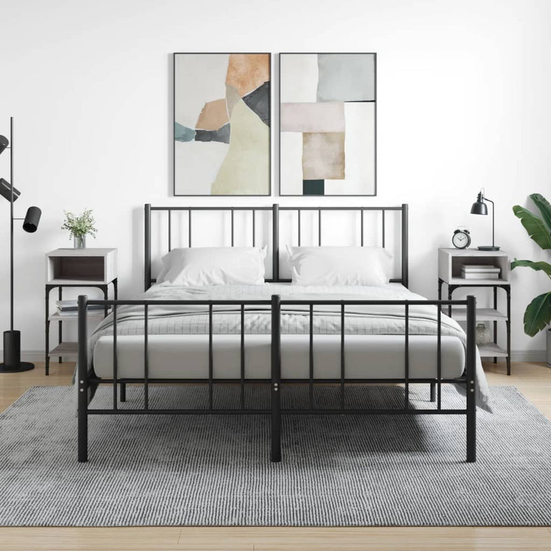 Nachtkastjes 2 st 35x34,5x70 cm bewerkt hout grijs sonoma eiken MeubelReus