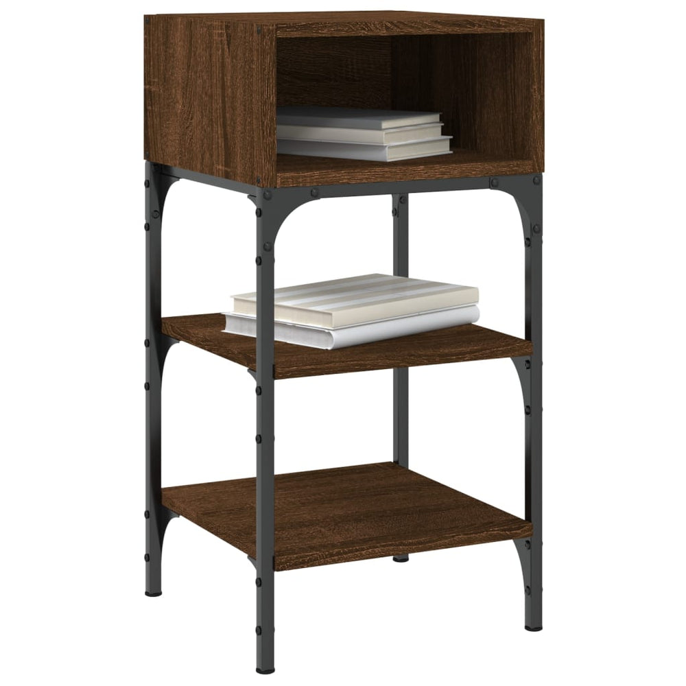 Nachtkastjes 2 st 35x34,5x70 cm bewerkt hout bruin eikenkleur MeubelReus