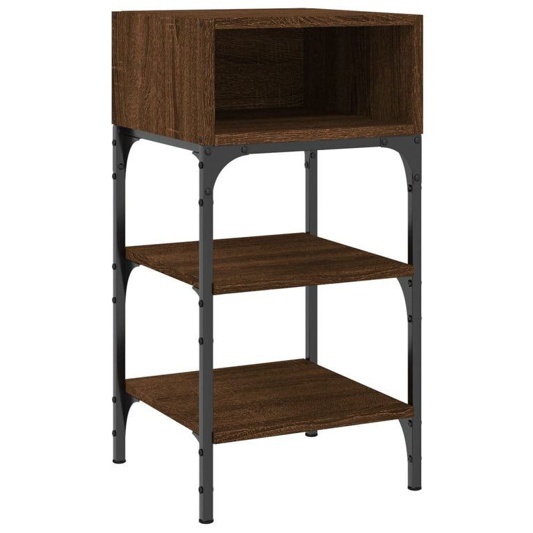 Nachtkastjes 2 st 35x34,5x70 cm bewerkt hout bruin eikenkleur MeubelReus