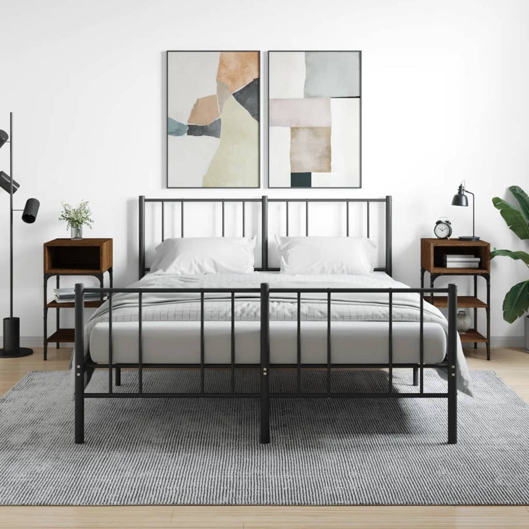 Nachtkastjes 2 st 35x34,5x70 cm bewerkt hout bruin eikenkleur MeubelReus