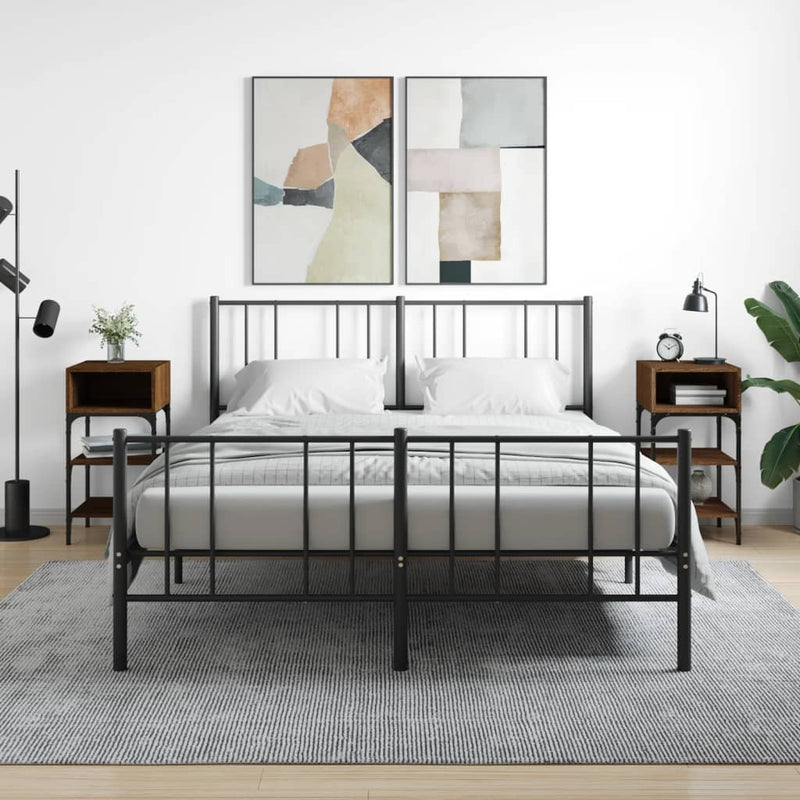 Nachtkastjes 2 st 35x34,5x70 cm bewerkt hout bruin eikenkleur MeubelReus