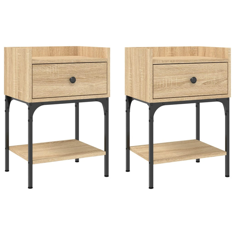 Nachtkastjes 2 st 40,5x31x60 cm bewerkt hout sonoma eikenkleur MeubelReus