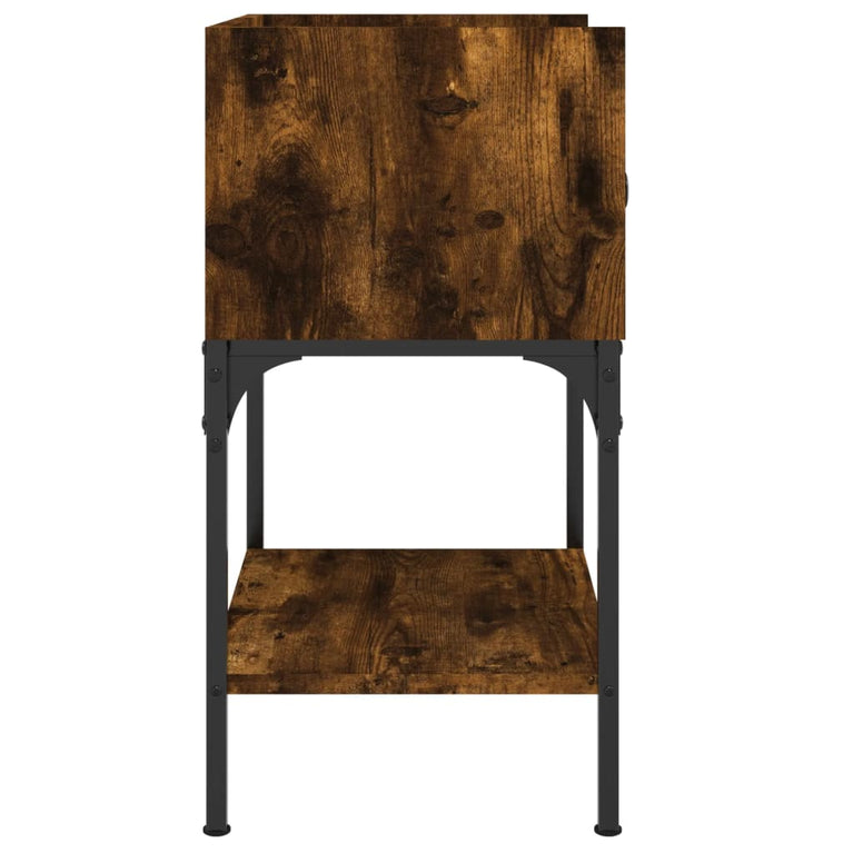 Nachtkastje 40,5x31x60 cm bewerkt hout gerookt eikenkleurig MeubelReus