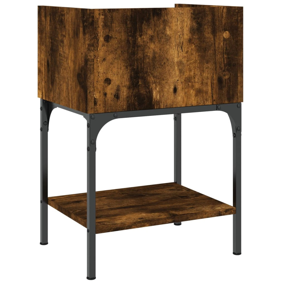 Nachtkastje 40,5x31x60 cm bewerkt hout gerookt eikenkleurig MeubelReus