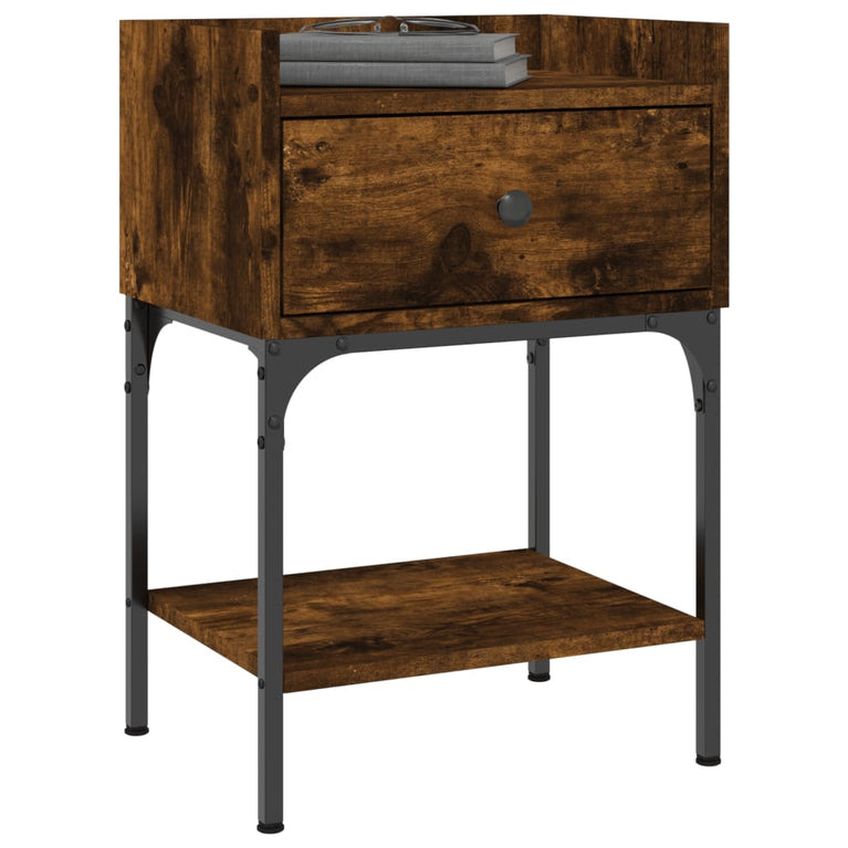 Nachtkastjes 2 st 40,5x31x60 cm bewerkt hout gerookt eikenkleur MeubelReus