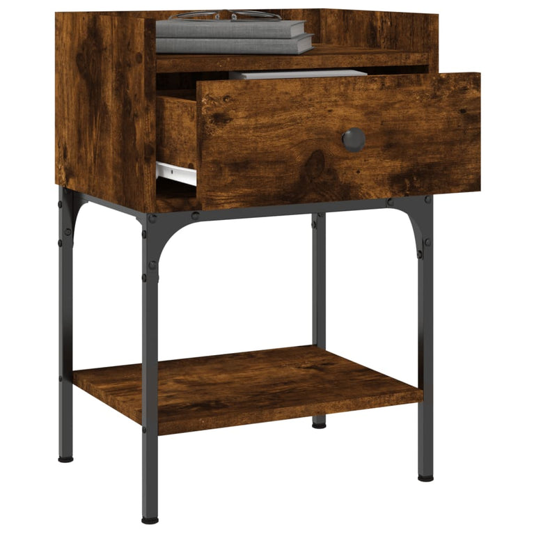 Nachtkastjes 2 st 40,5x31x60 cm bewerkt hout gerookt eikenkleur MeubelReus