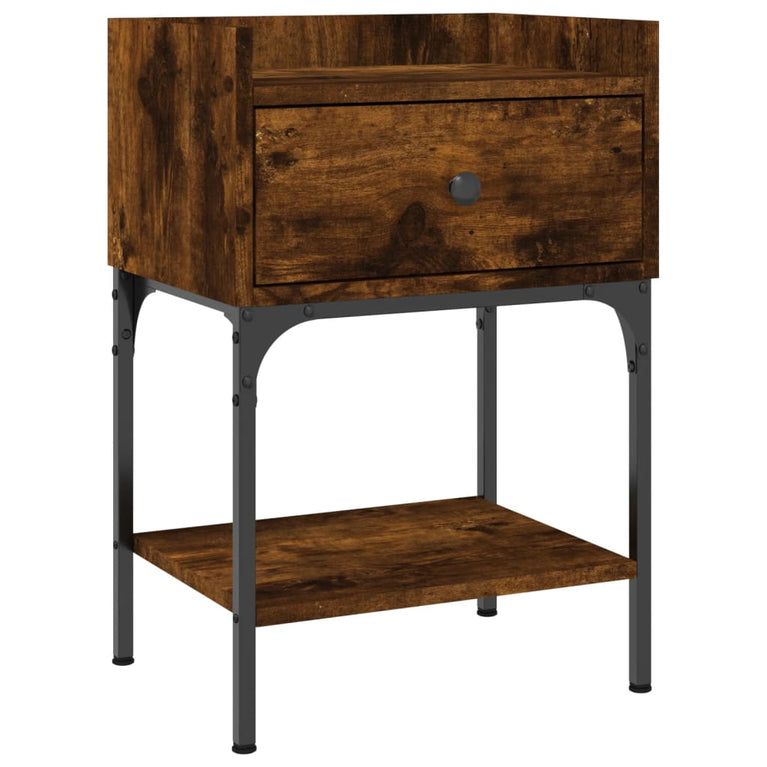Nachtkastjes 2 st 40,5x31x60 cm bewerkt hout gerookt eikenkleur MeubelReus