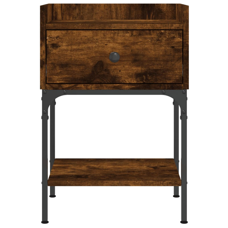 Nachtkastjes 2 st 40,5x31x60 cm bewerkt hout gerookt eikenkleur MeubelReus