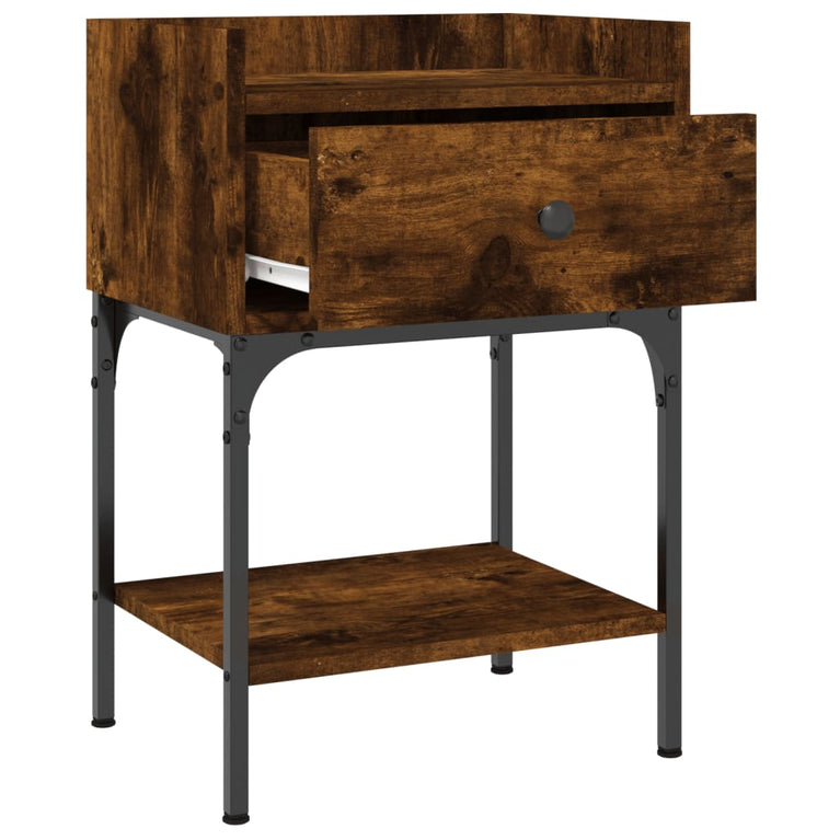 Nachtkastjes 2 st 40,5x31x60 cm bewerkt hout gerookt eikenkleur MeubelReus