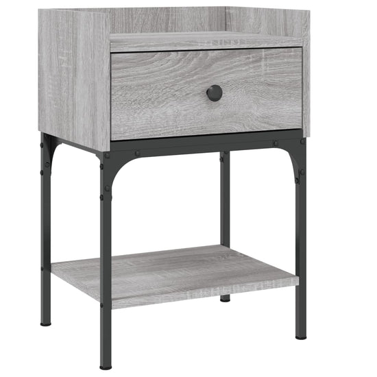 Nachtkastje 40,5x31x60 cm bewerkt hout grijs sonoma MeubelReus