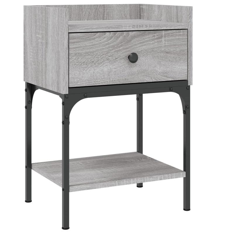 Nachtkastje 40,5x31x60 cm bewerkt hout grijs sonoma MeubelReus