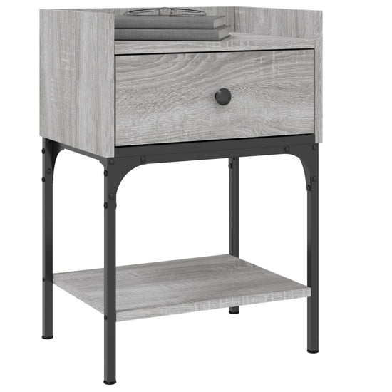 Nachtkastje 40,5x31x60 cm bewerkt hout grijs sonoma MeubelReus