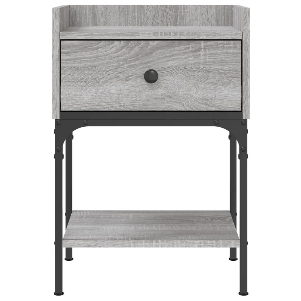 Nachtkastje 40,5x31x60 cm bewerkt hout grijs sonoma MeubelReus