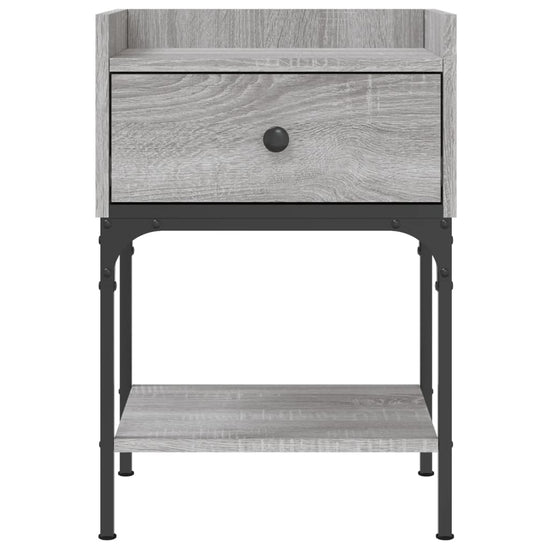 Nachtkastje 40,5x31x60 cm bewerkt hout grijs sonoma MeubelReus