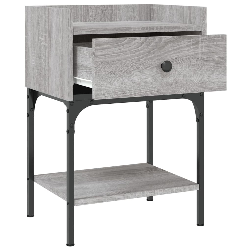 Nachtkastje 40,5x31x60 cm bewerkt hout grijs sonoma MeubelReus