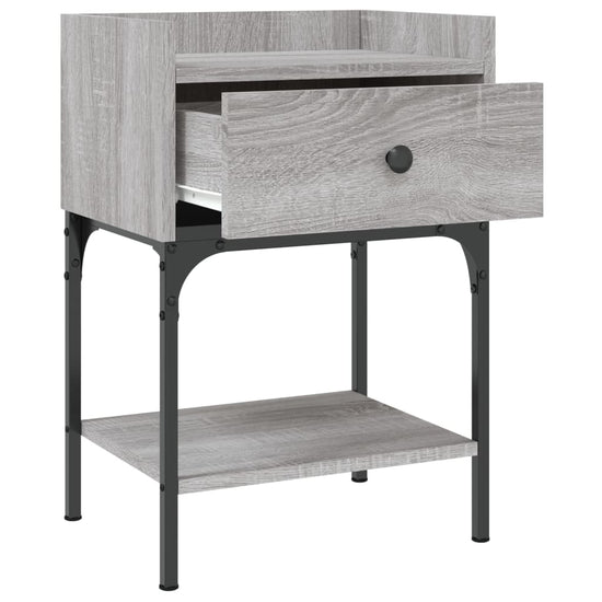 Nachtkastje 40,5x31x60 cm bewerkt hout grijs sonoma MeubelReus