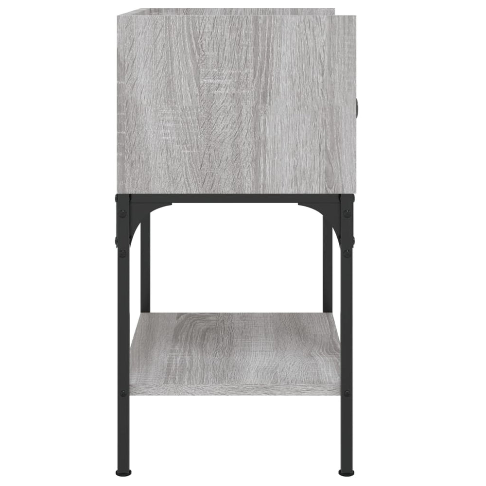 Nachtkastje 40,5x31x60 cm bewerkt hout grijs sonoma MeubelReus