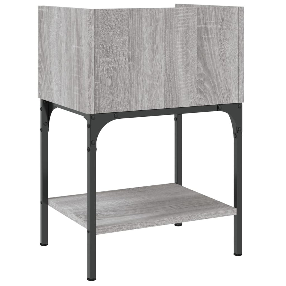Nachtkastje 40,5x31x60 cm bewerkt hout grijs sonoma MeubelReus