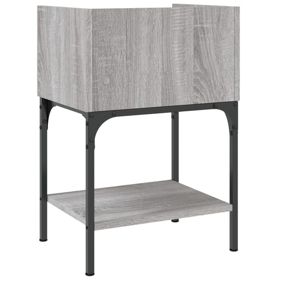 Nachtkastje 40,5x31x60 cm bewerkt hout grijs sonoma MeubelReus