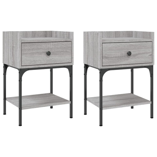 Nachtkastjes 2 st 40,5x31x60 cm bewerkt hout grijs sonoma eiken MeubelReus
