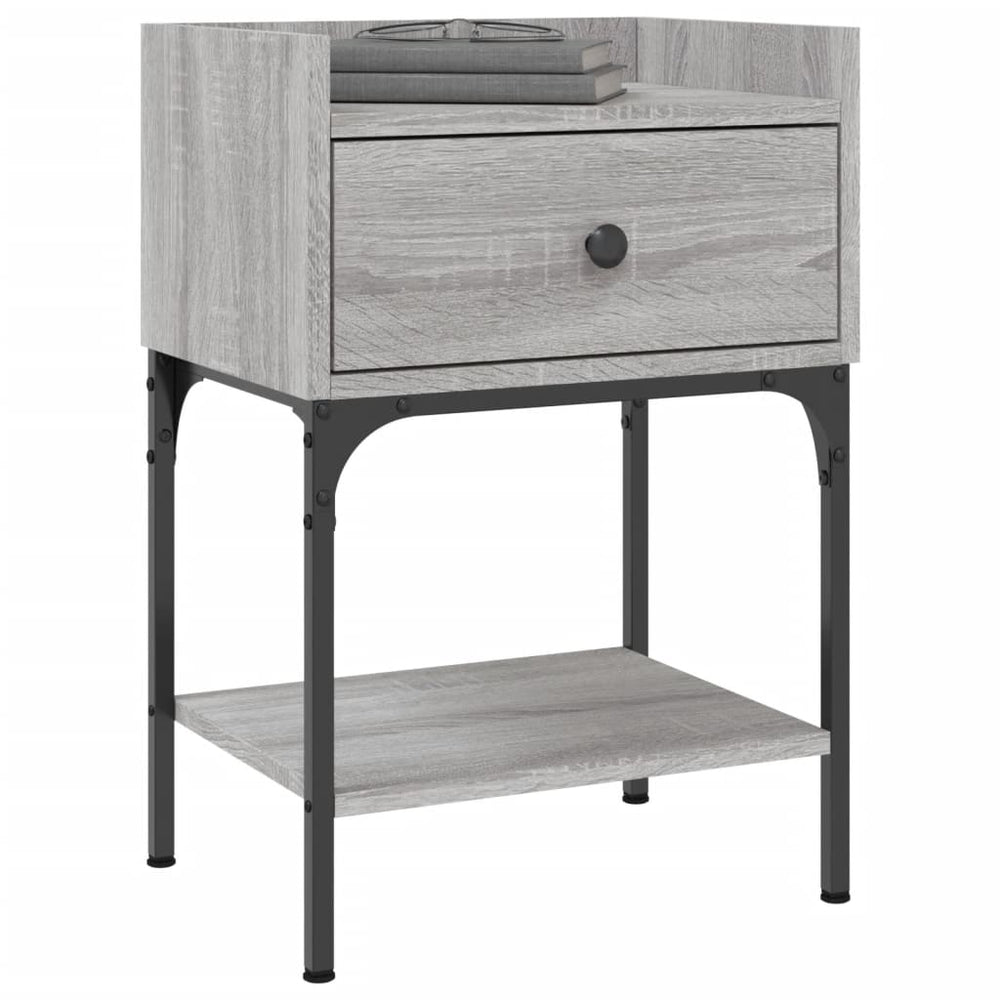 Nachtkastjes 2 st 40,5x31x60 cm bewerkt hout grijs sonoma eiken MeubelReus