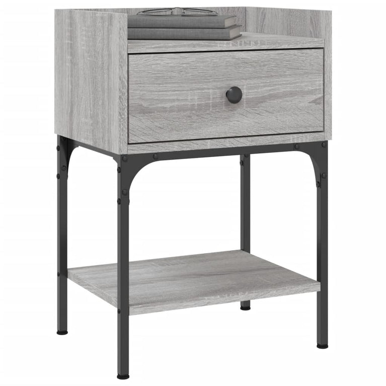 Nachtkastjes 2 st 40,5x31x60 cm bewerkt hout grijs sonoma eiken MeubelReus