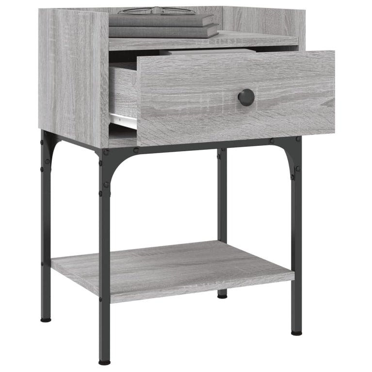 Nachtkastjes 2 st 40,5x31x60 cm bewerkt hout grijs sonoma eiken MeubelReus